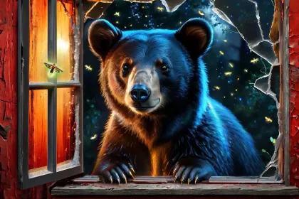 Bear and Fireflies jigsaw puzzle