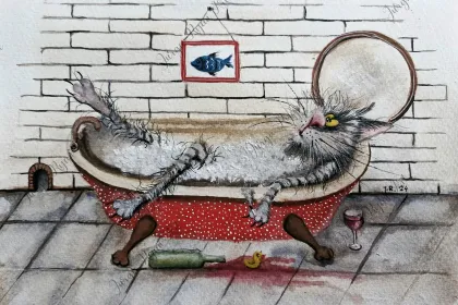 cat tub jigsaw puzzle