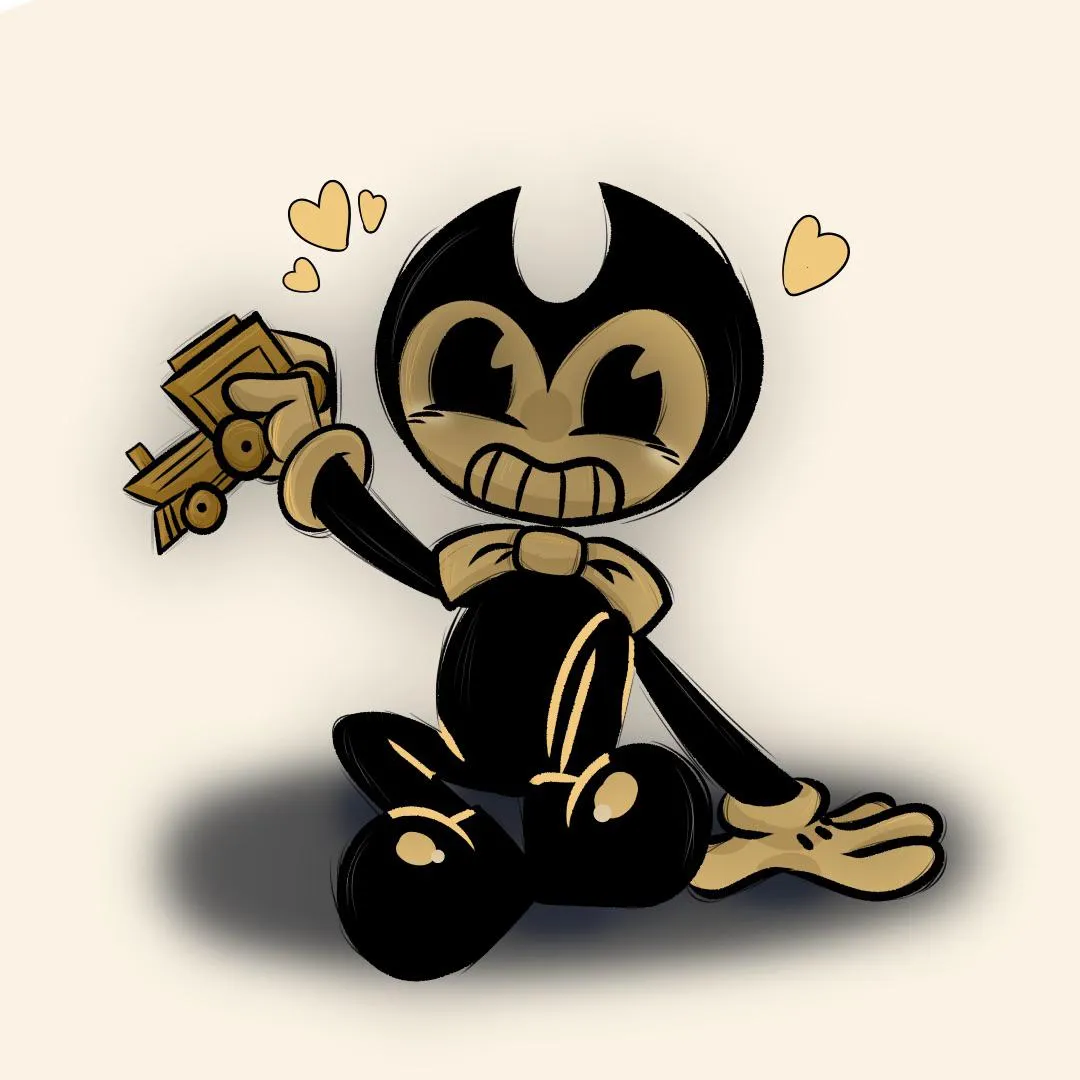 e.g. Bendy just being an adorable demon with his trains