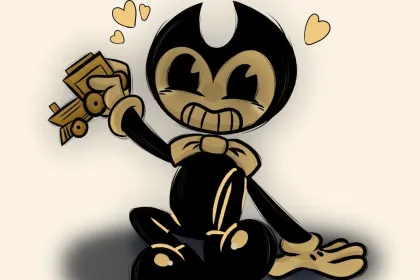 e.g. Bendy just being an adorable demon with his trains jigsaw puzzle