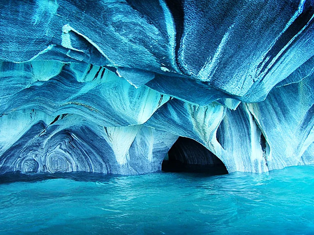 INSIDE AN ICE CAVE.