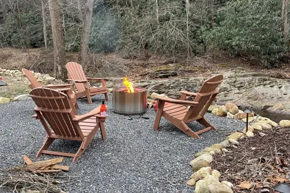 Fire Pit on the River-Blowing Rock, NC jigsaw puzzle