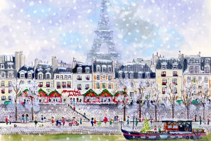 snowy paris jigsaw puzzle