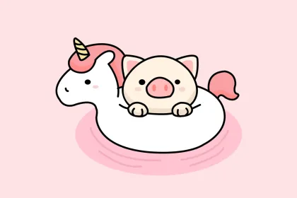 e.g. A pig in a unicorn jigsaw puzzle