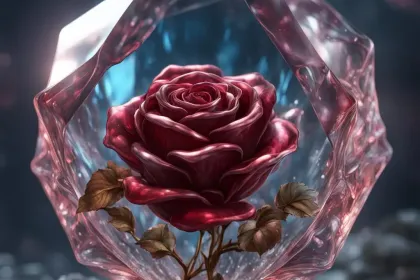 e.g. A rose trapped in the glass jigsaw puzzle