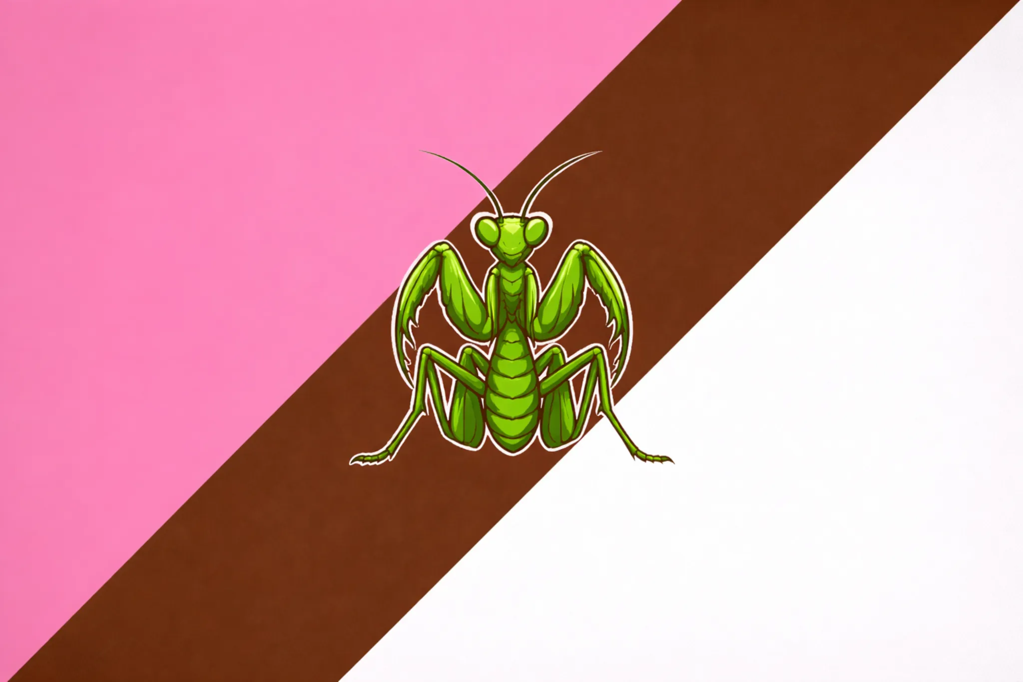mantis on a colorful flag