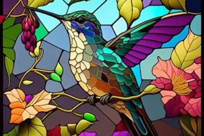 Stained Glass Hummingbird jigsaw puzzle