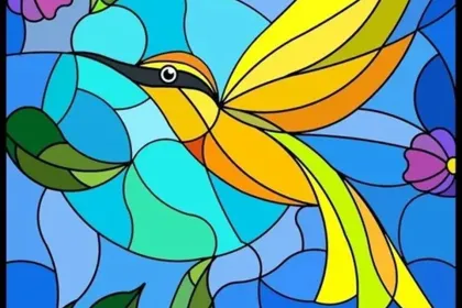 Stained Glass Yellow Bird jigsaw puzzle