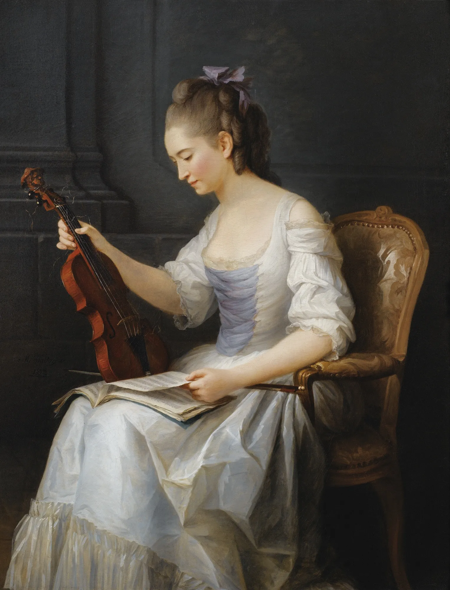 Portrait of a Violinist by Anne Vallayer-Coster, 1773