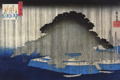 Hiroshige, Night Rain on Karasaki jigsaw puzzle