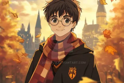 e.g. Harry Potter having fun in autumn jigsaw puzzle