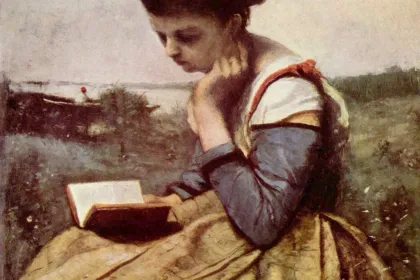 Woman Reading in a Landscape by Camille Corot, c. 1869 jigsaw puzzle