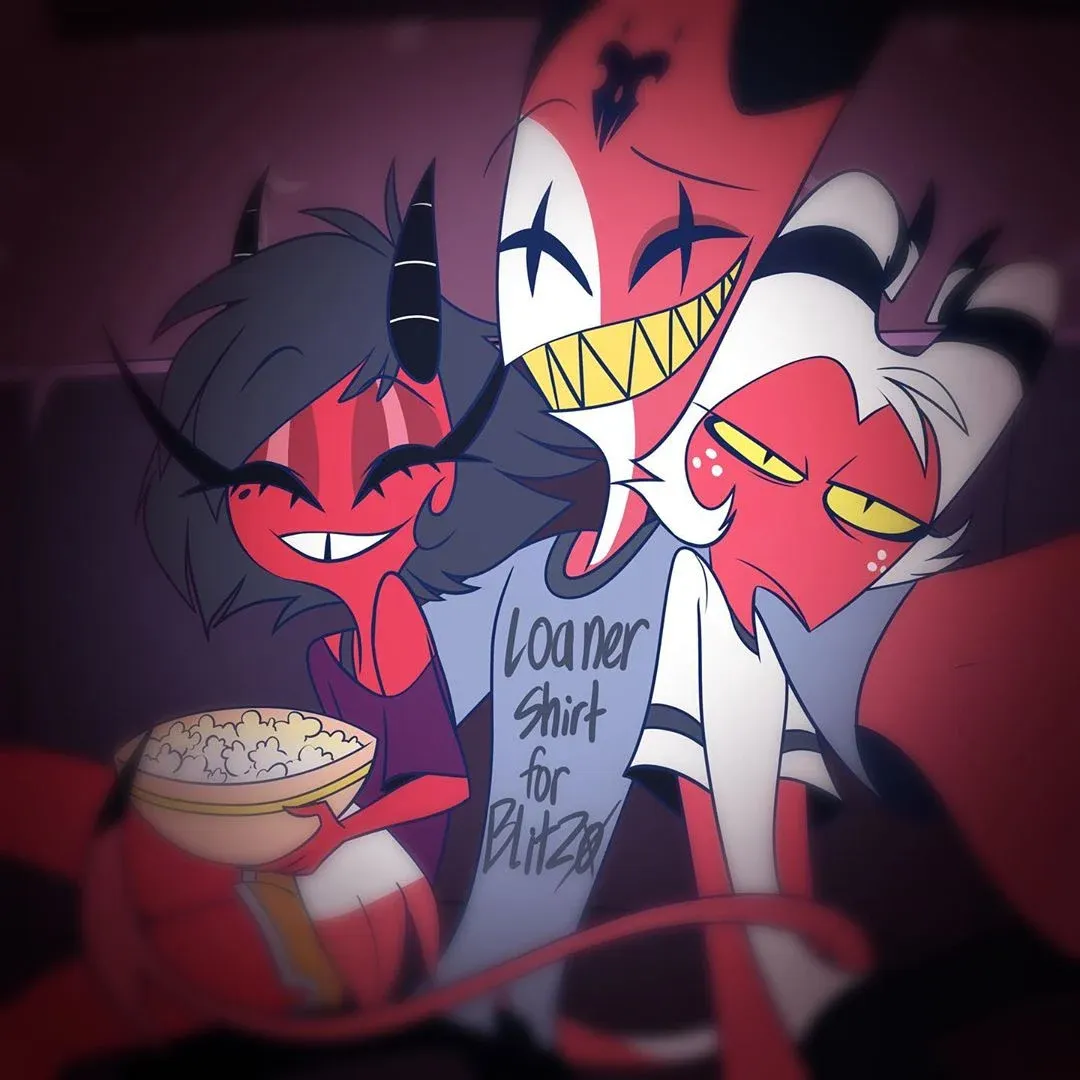 e.g. Blitz,Moxxie,and Millie having a great movie night again