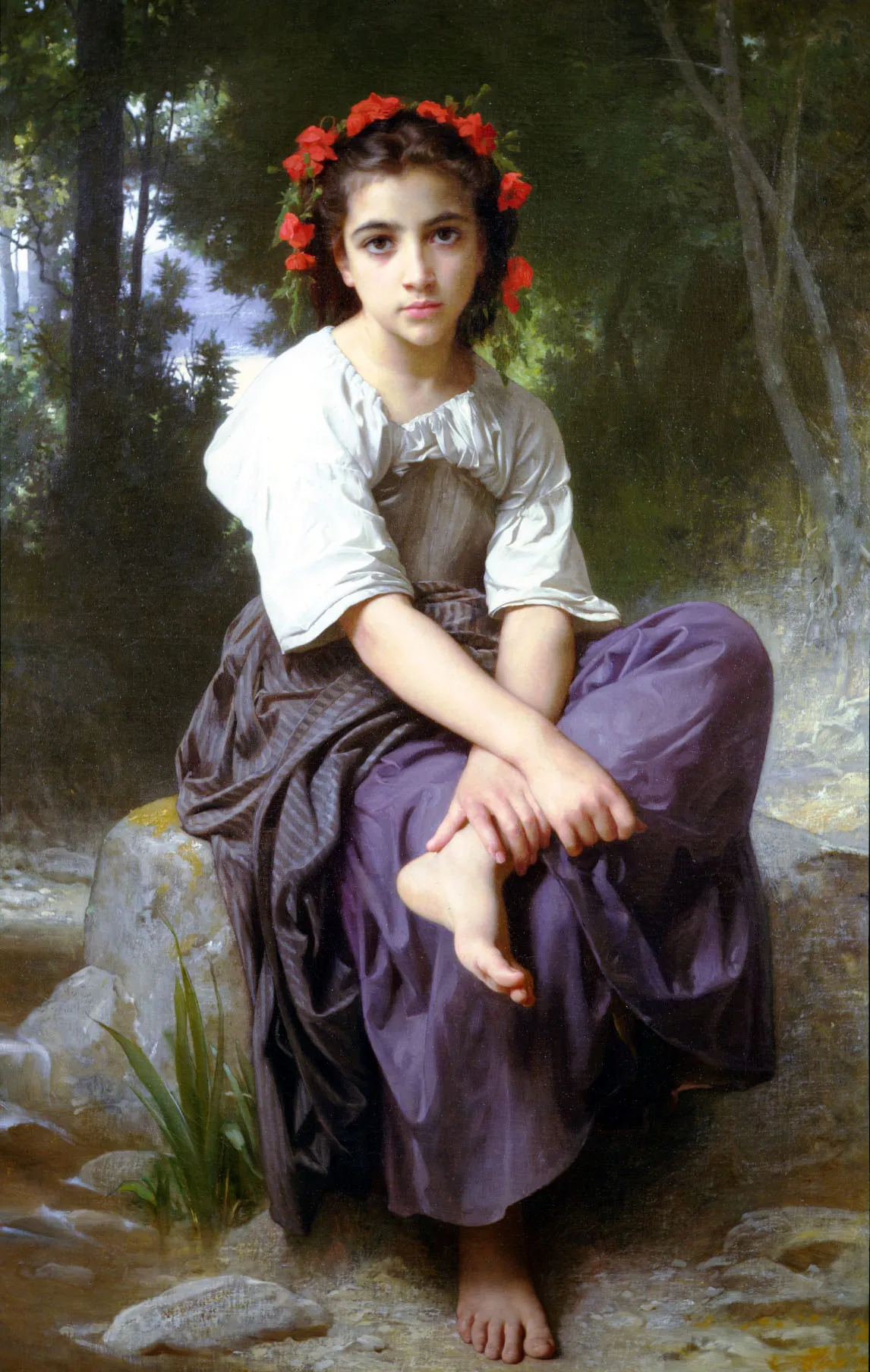 At the Edge of the Brook by William-Adolphe Bouguereau, 1875