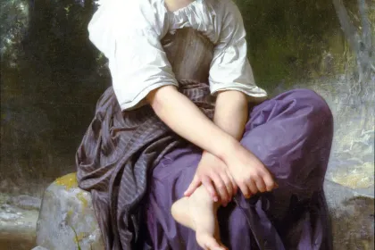 At the Edge of the Brook by William-Adolphe Bouguereau, 1875 jigsaw puzzle