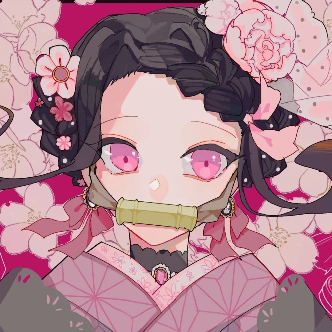 e.g. Nezuko just being adorable with some spider lillie's I think