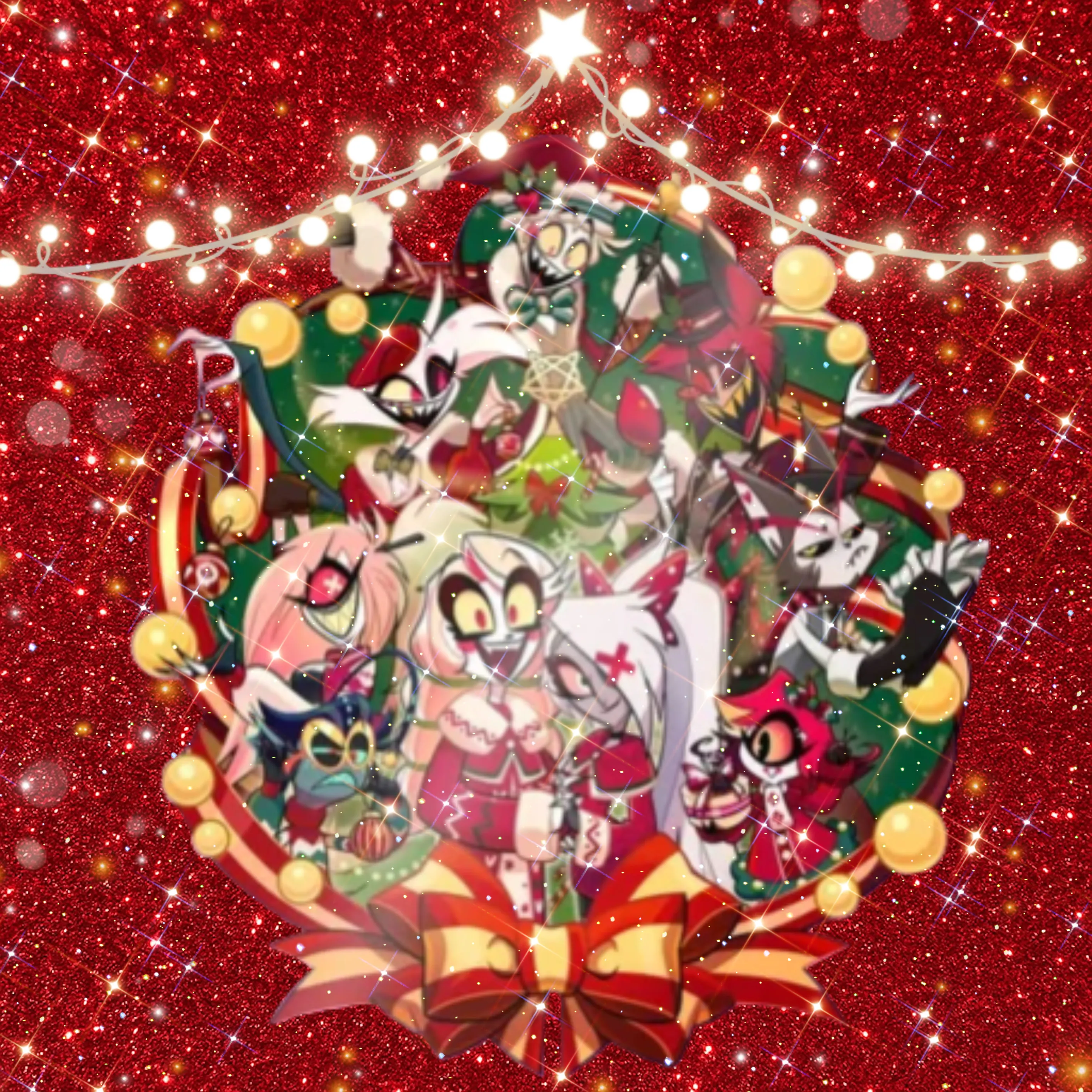 e.g. Hazbin Hotel spending a nice Christmas together