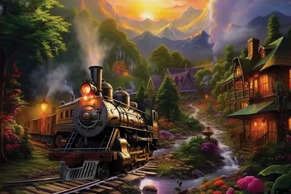 Village Train jigsaw puzzle
