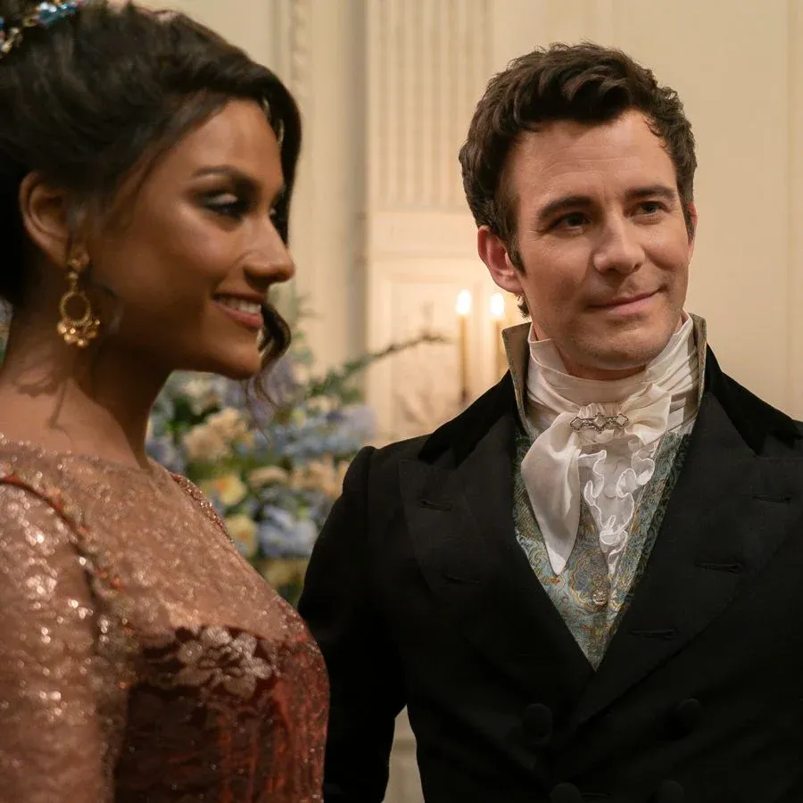 e.g. A girl and boy at Bridgerton