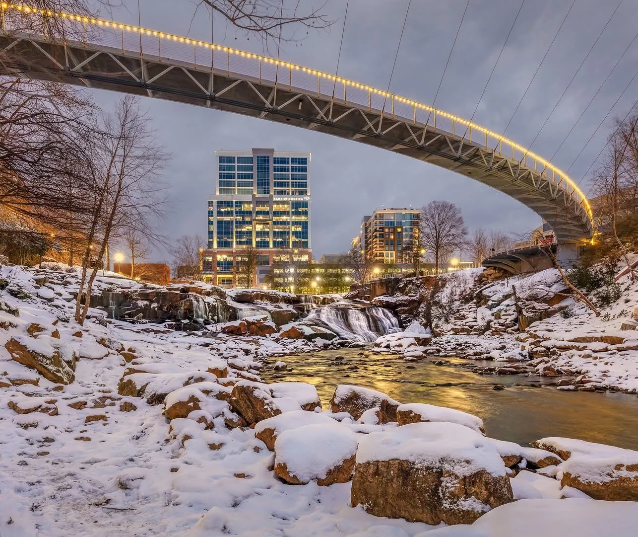 Liberty Bridge in the Snow