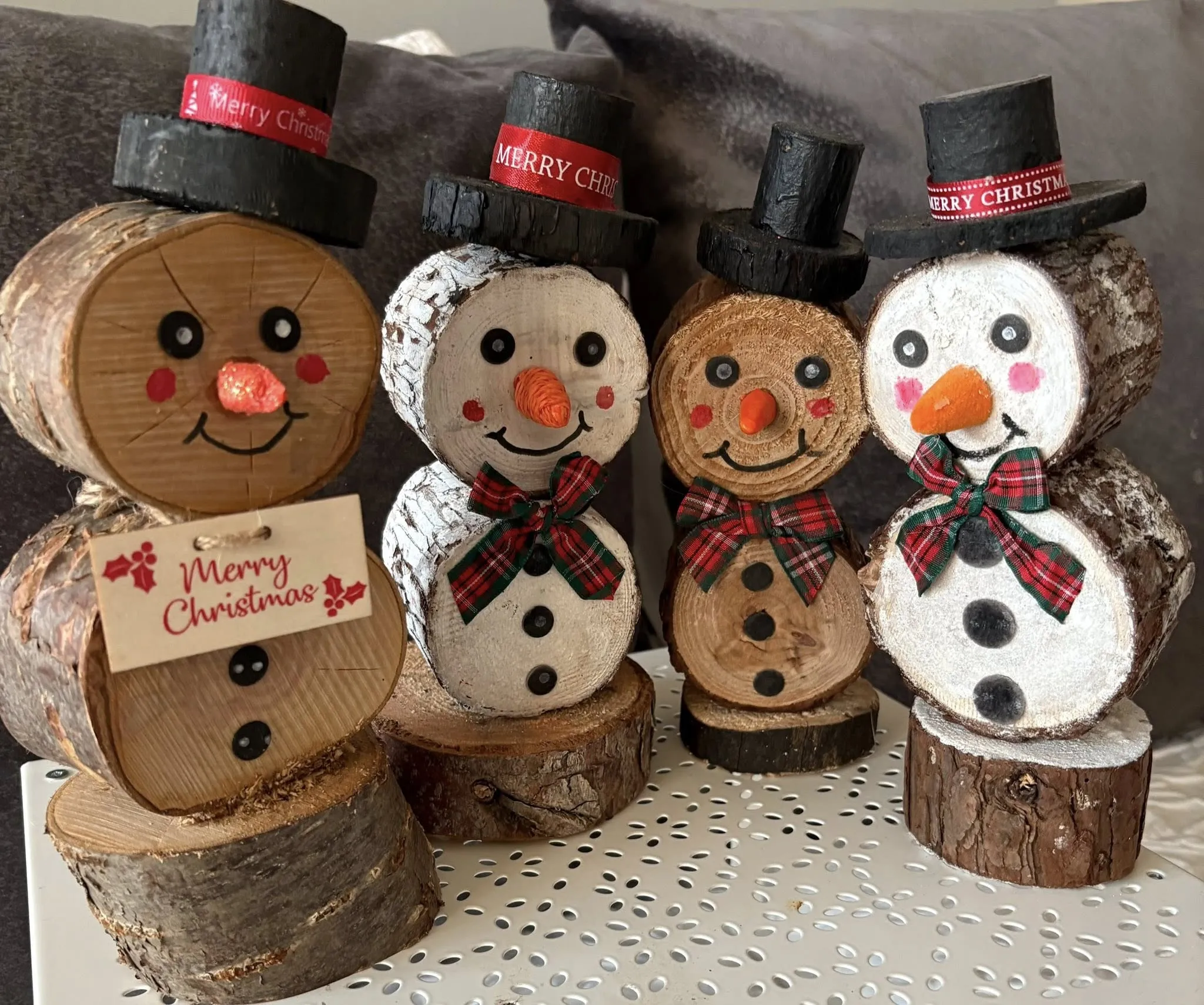 wooden snowmen