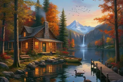 Cabin by Crystal Lake jigsaw puzzle